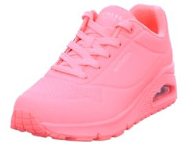 Skechers Women's Uno Stand on Air Sneaker, Coral Durabuck Mesh, 2 UK