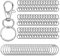 XPEX 100Pcs Mousqueton Porte Clé, Kit De Décoration De Clé Avec Fermoir Homard Et Anneaux Séparés (Argent)