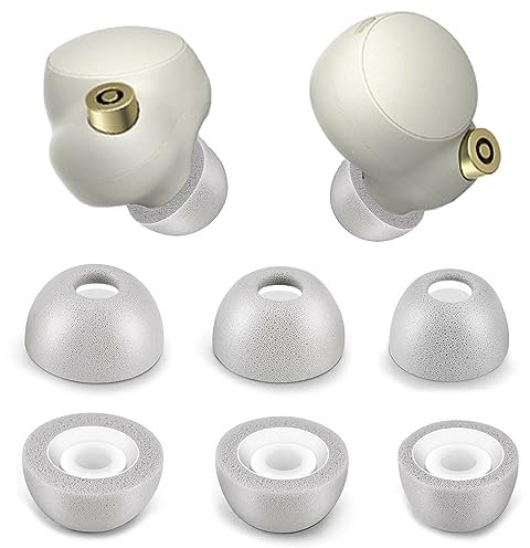 Memory Foam Ohrstöpsel für WF-1000XM4, rutschfeste Ersatzohrstöpsel für WF, WI, XBA, MDR Serie - Grau M (3 Paar)