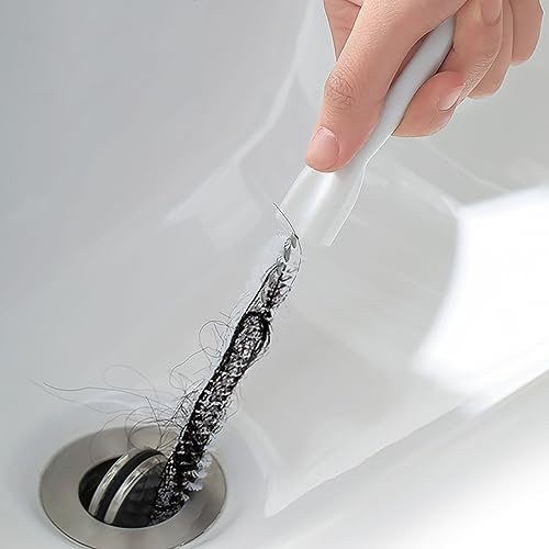 SKHAOVS 3 Pièces Brosse de Nettoyage de Drain D'égout, 45cm Flexible Brosse de Nettoyage pour Débouchage de Canalisation et Les Tuyaux, Déboucheur d'Évier Attrape Cheveux Douche pour Salle de Bains