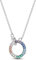 NARMO 925 Sterling Silber Einfache zierliche Halskette Bunte Cubic Zirkonia Runde Kreis Anhänger Halskette für Frauen Mädchen