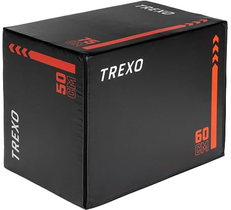 TREXO Unisex-Adult TRX-PB30 Jump Box, Schwarz, 50 x 60 x 75 cm