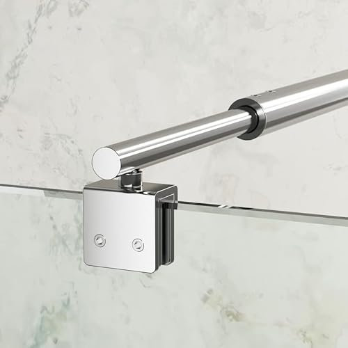 Stabilisator Haltestange Verstellbar 73-123cm Stabilisierungsstange für Duschen Duschabtrennung Glaswand Dusche Glas Haltestange für Glasdicke 8-10 mm, Chrom (2 stück)