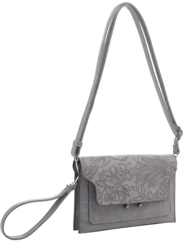 Liz Soto Kate Kleine Clutch-Geldbörsen für Frauen – Veganes Leder Crossbody Umhängetasche oder Handtasche mit verstellbaren Trägern, GRAU