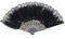 sourcing map Feather Hand Fan,Black Vintage Folding Fan Feather Fan Handheld for Halloween Party Wedding Dancing Decoration