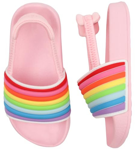 Youecci Ciabatte da Spiaggia per Bambini Pantofole da Bagno per Ragazzi Ragazze Scarpe da Piscina Estive da Spiaggia Sandali Unisex per Interni All'aperto Rainbow 23 EU