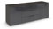 Rauch Möbel Flipp, Sideboard, TV-Schrank, Kommode mit Stauraum, Graphit-Glasfront Basalt, Schwarz, 2-türig, Glastüren, 3 Schubladen, Griffe Graphit, 160x61x42cm