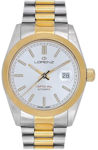 Lorenz Capitol- Hill 090002EE Automatik Herrenuhr Swiss Made aus zweifarbigem Edelstahl, Armband
