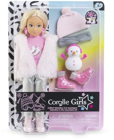 Corolle Girls - Coffret Valentine à la Montagne, poupée Mannequin, 4 Accessoires, 28cm, dès 4 Ans