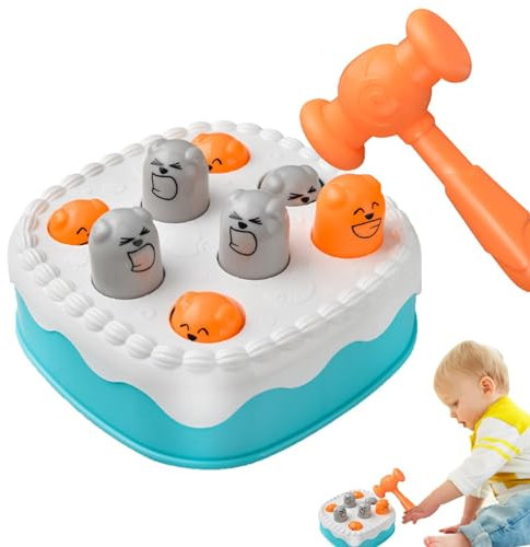 Whack Mole Spiel, Hammer, Kuchenform, Wack Mole Hammer, interaktives Spielzeug | Frühes Lernspielzeug für Kleinkinder, Vorschulspielzeug für und Mädchen im Alter von 1 bis 3 Jahren