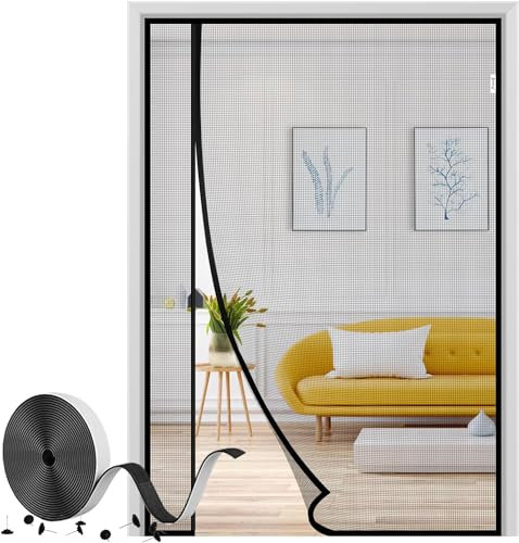 fowong 2025 Seitliche Fliegengitter Tür, Upgrade Nanogitter mit Starke UV+Reißfestigkeit,Ungiftig Atmungsaktiv, Magnet Fliegengitter Balkontür ohne bohren, Katzengitter