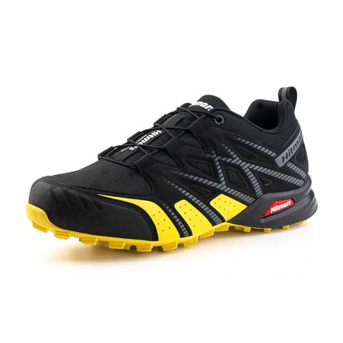 Hitmars Trailrunning Schuhe Traillaufschuhe Herren Damen Wanderschuhe Trail Running Schuhe Trekking Turnschuhe Outdoor Laufschuhe Leicht Atmungsaktiv Gelb EU 41