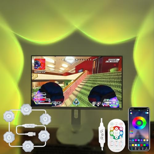 DTQJ LED Light Tv Backlights RGB Music Sync Color Changing Strip Lights,Smart App Control Remote USB Powered,Lights for Bedroom,TV 23-43inch,3 m,Brightness as Lamp