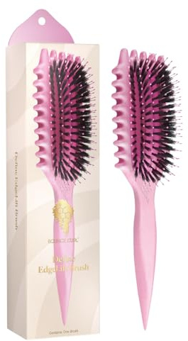 Bounce Curl Define EdgeLift Brosse 5 en 1 pour définir sans effort boucles, vagues et réduire les frisottis, rose
