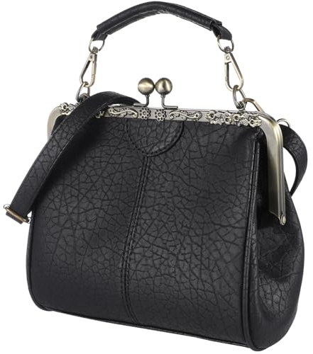 SAFIGLE 1Pc Retro Frauen Umhängetasche Mode Chic Schulter Tasche Pu Leder Handtasche Für Frauen Schwarz
