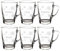 LUXENTU Glasbecher mit personalisierter Gravur, Kaffeebecher 300 ml, Klassischer Becher für Kaffee Tee und Glühwein, Individuelle Lasergravur, Set für Freunde & Familie, Motiv: Schneeflocken, 6 Stück