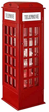 Regale, Standregal, CD-Aufbewahrungsschrank, britische Telefonzelle, 5-stöckiges Regal mit Tür für Wohnzimmer