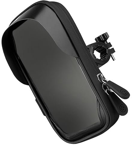 Happyyami Wasserdichte Handytasche Für Fahrrad Durchsichtige Handyhalterung Mit Reißverschluss Kompakte Tasche Zum Befestigen Am Lenker Praktisches Handyzubehör Für Täglichen Gebrauch