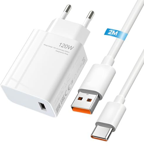 120W Adaptateur Chargeur Rapide USB avec 6A Câble USB C pour Redmi Note 14 Pro 13 Pro 12, Xiaomi 14T Pro/14 Ultra/13T Pro/12T/13 Pro/13 Lite/13/12/12X/POCO X7 Pro/X6/POCO F6 Pro/F6/X4 GT Pad 7 6