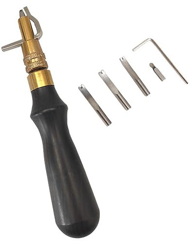 divuukyi Leather Groover Multifunctional Wood Handle Trencher Leather Grooving Tool For Craftsmen