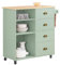 SoBuy Carrito de Cocina con 3 Compartimentos y 4 Cajones Isla de Cocina Carro de Servicio Carrito Auxiliar con Ruedas Verde 90x40x88cm FKW127-GR