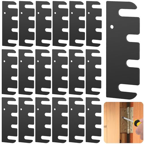Nkiy Quen 16 Pcs 4 Inch Hardware Door Hinge Shims,Stainless Steel Door Hinge Spacer with Coated Finish,Doors Hinge Shims Hinge Spacer for Repair Kit,0.03 Inches Thick