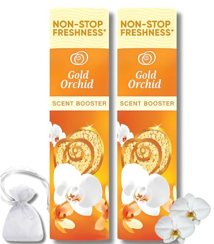 Gold Orchid In-Wash Scent Booster – 155g. Every Wash with Long-Lasting, Luxurious Scent That Comforts the Emotions, Calms the Spirit, and Leaves Clothes Smelling Fresh and Elegant All Day -Pack of 2