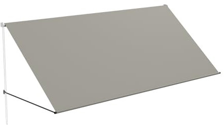 QEENTOE 300x145cm Fallarmmarkise Markise Fenstermarkise – Wetterfeste Balkonmarkise aus Stahl – UV-beständiger Sonnenschutz für Fenster, Balkon & Terrasse (Grau)