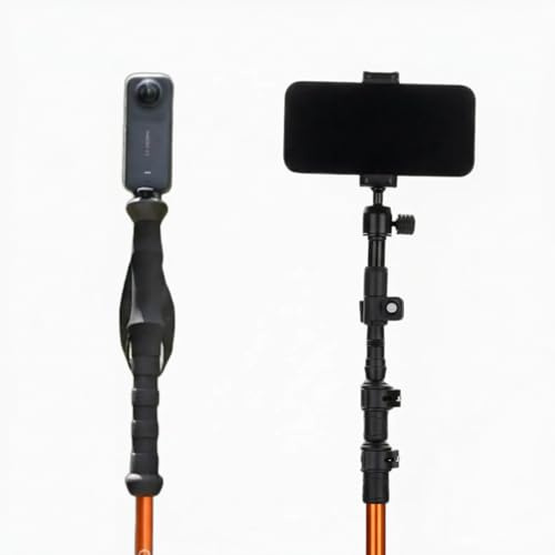 Camperig Selfie Trekking Pole, Hiking Pole Camera Mount, Hiking Stick | 4-in-1 Converts to Selfie Stick, Monopod, Tripod & Light Stand, Built-in 1/4-20 Thread, 7075 Aluminum with Flip-Lock, Green