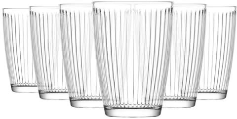 LAV 415ml Hestia Highball Glasses - Clear - 6X Tall Dishwasher Safe Glass Water Gin Juice Mixed Drink Cocktail Drinking Hi Ball Tumblers Glassware Set