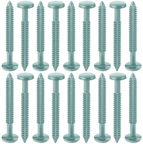 Blulu 18 Pcs 3 Inch Vinyl Shutter Fastener Window Panel Peg Lok Pin Pegs Screws Shutter Spikes Anchor (Wedgwood Blue)