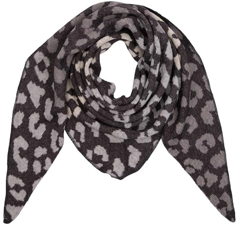 MIRROSI Dreieckstuch Damen – Kuscheliger Dreiecksschal 190x80 cm im Leo-Leopard Muster, Trendiges LEO-Design, Weich & Wärmend