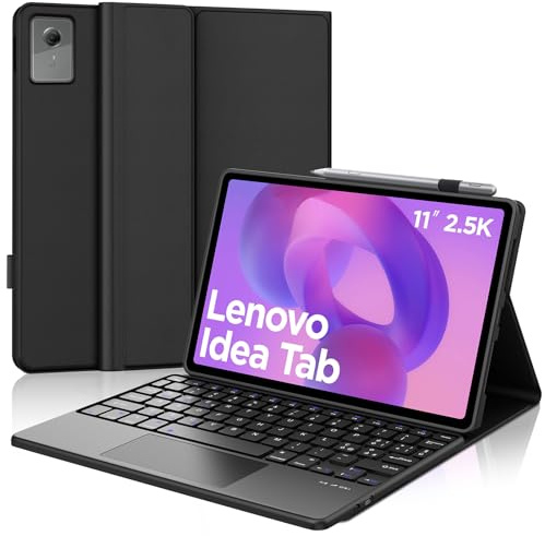 WAVATA Tastiera per Lenovo Idea Tab Tablet 11 2025 con Touchpad, Custodia Tastiera per Lenovo Idea Tab 11 Pollici Magnetica Staccabile QWERTY Layout Bluetooth Italiano, Nero