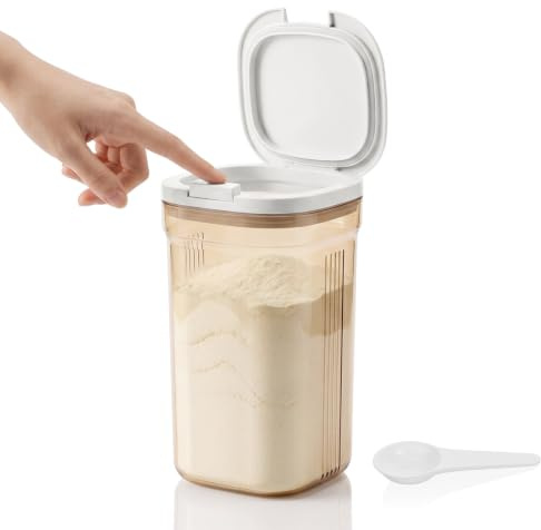 Milchpulverspender 2000 ml, tragbare Milchpulver-Aufbewahrungsbox mit Löffel, versiegelter Milchpulverspender, milchpulver behälter, Proteinpulver-Aufbewahrungsbox