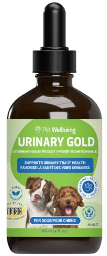Pet Wellbeing Urinary Gold for Dogs - Urinary Tract & Bladder, 4 oz | NASC Certified & Vet-Formulated Liquid Supplement with Marshmallow Root & Echinacea for Urinary System & Bladder Support