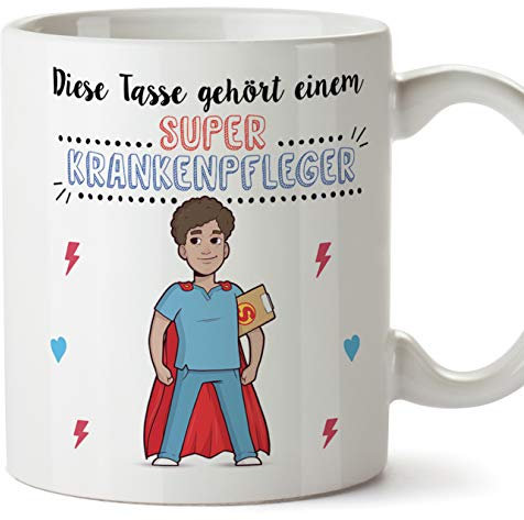 Krankenpfleger Tasse/Becher/Mug Geschenk Schöne and lustige kaffetasse - Diese Tasse gehört einem Super-Krankenpfleger - Keramik 350 ml