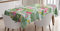 ABAKUHAUS Flamingo Tischdecke, Exotische Hawaii-Blatt, Wasserfest Waschbar mit Klar Sichtbaren Farben kein Verblassen Personalisiert, 140 x 170 cm, Grünes Rosa Weiß