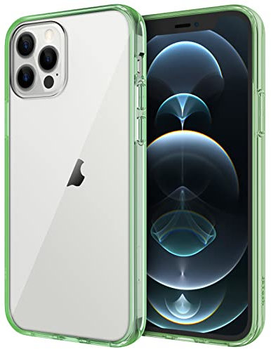 JETech Hülle für iPhone 12/12 Pro 6,1 Zoll, Nie Vergilbung Handyhülle Schutzhülle Case Cover mit Anti-kratzt Transparente und Rückseite (Nachtgrün)
