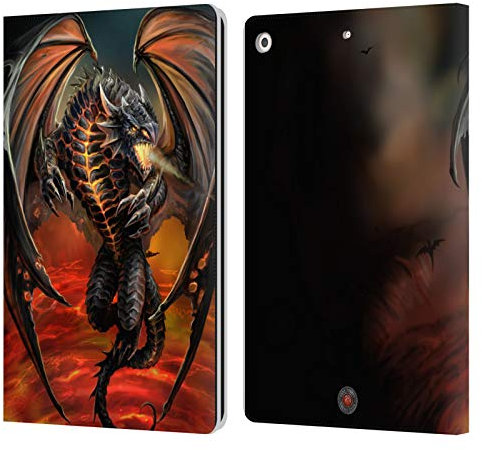 Head Case Designs Officially Licensed Anne Stokes Lava Dragons Leather Wallet Case Compatible With Apple iPad 10.2 2019/2020/2021