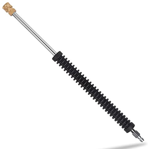 McKillans Car Pressure Washer Extension Wand - A236 - Brass & Stainless Steel - Quick Connector - 0.25 Inches - Ball Valve - 21 Inch - Pressure Washer Accessory