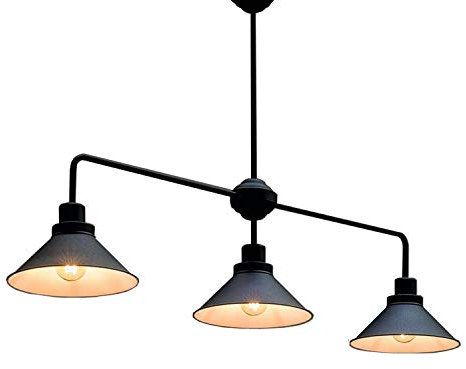 Licht-Erlebnisse Industrial Deckenleuchte COLLIN Metall Schwarz B:115cm Esstisch Küche Deckenlampe Vintage