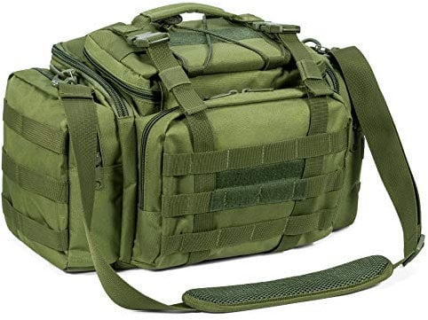 Dr.Fish Handy Fishing Bag for Tackle Storage with Multi-Pockets Holdall Shoulder Waist Handbag 900D Heavy-Duty Oxford Fabric Water-Resistant also for Outdoors Hiking Hunting Camping Travel