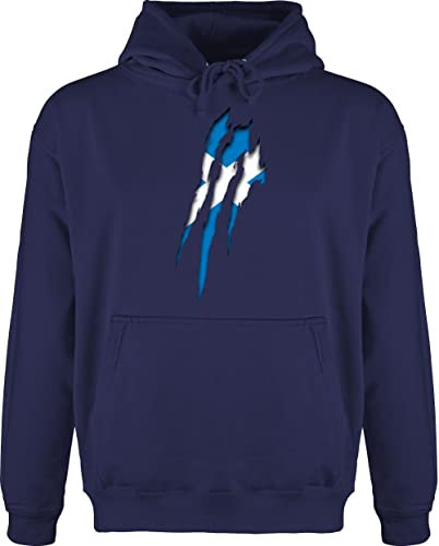 Hoodie Herren Pullover Männer - Fußball EM WM - Schottland - Krallenspuren - L - Navy Blau - Fussball Kleidung Europameisterschaft Scotland Pulli fu Ball Hoody em- Fanartikel jh001 em24