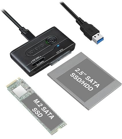 Icy Dock Adaptateur covertisseur HDD/SSD 2,5 & SSD M.2 SATA vers USB 3.2 Gen 1, Adaptateur M.2 vers USB - EZ-Adapter MB031U-1SMB