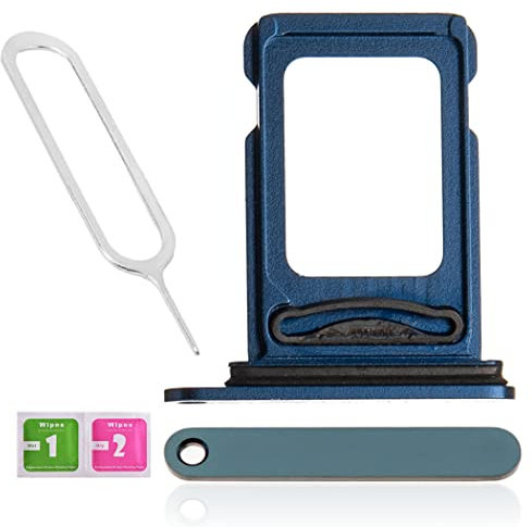 LNONLS iPhone 12 Pro Max Dual SIM Card Tray Replacement mit Wasserfestem Gummi-Ring und SIM-Karten Tray Öffnen Eject Pin (Pacific Blue)