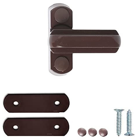 TERF® Dark Brown Sash Window Door Jammer 65mm (2.5 inch) Child Proof Window Door Security Sash Jammer with Fixing Screws For Aluminum UPVC/PVC Wood Doors Windows and Home Security - Pack of 1