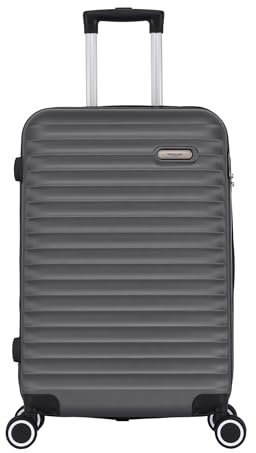 TROLLEY ADC - Valise Moyenne Soute 65x41x26 cm - Rigide, Légère 3 Kg - 65 litres - 4 Doubles Roues Silencieuses - Maniable, Pratique et Étanche - Collection Classiq - Gris Anthracite