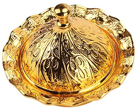 Dekorative Bonbonglas mit Deckel, Metall Bonbonschale Süßigkeiten Schale mit Deckel, Vintage Früchte Serviertablett, Bonbongläser Zuckerdose für Süßigkeitenbuffet, Party, Hochzeit