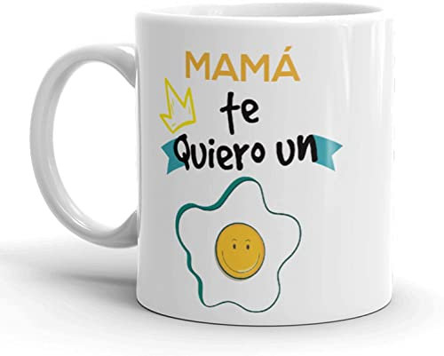 Kembilove Taza regalo día de la madre – Tazas Desayuno para Abuela con Mensaje Mamá Te quiero un huevo – Regalos originales para madres y abuelas – Regalo para abuelas – Tazas originales