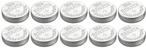RENATA Pack of 10 Silver Oxide Button Batteries 394 / SR936SW 0% Mercury